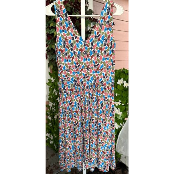 Boden Effie Jersey Dress - Ivory, Palm Leaf Print Size 12 M MEDIUM - Picture 4 of 12